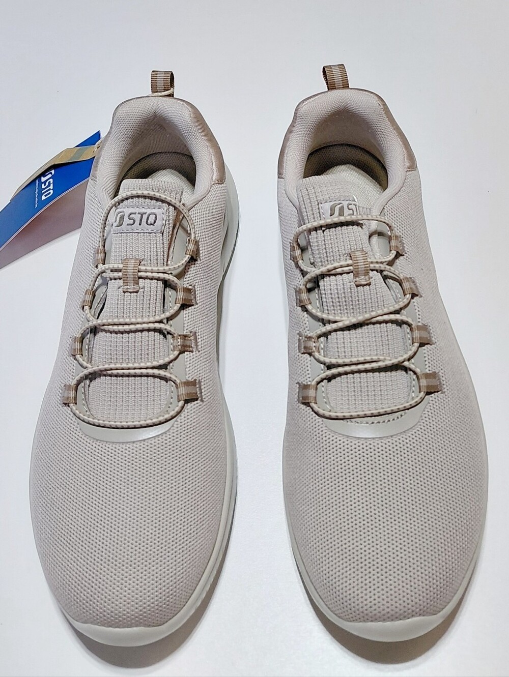 STQ Women's Beige  Lightweight Arch Support  Knit Sneakers Size 9.5